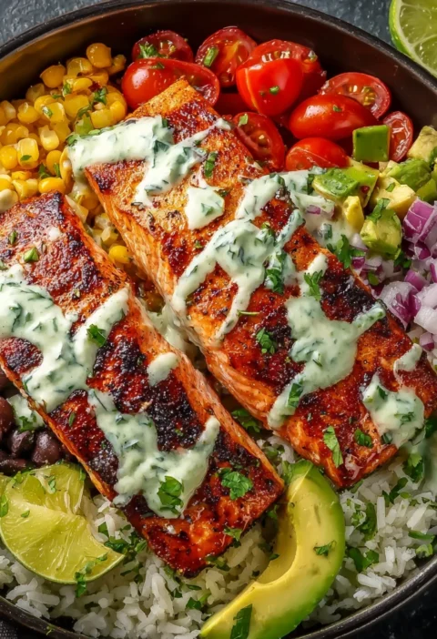 Chipotle Honey Salmon Bowls 20minute Recipe