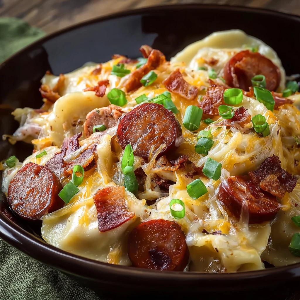Crock Pot Pierogi Kielbasa Casserole Indulge Comfort