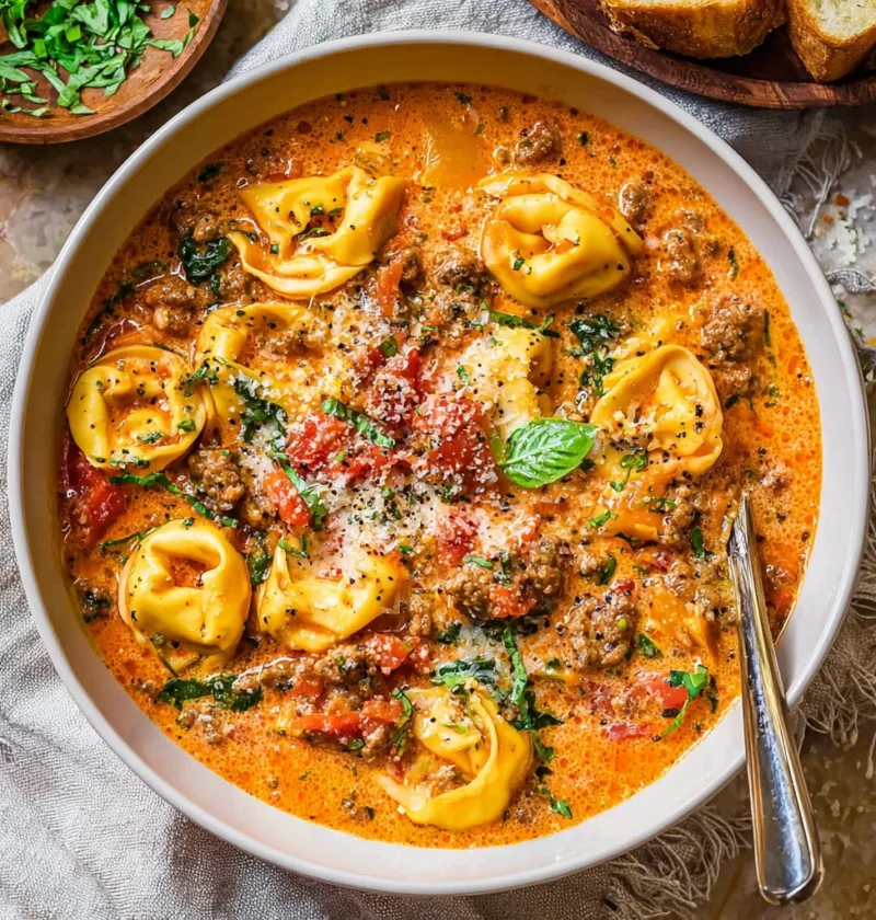 Crockpot Sausage Tortellini Soup