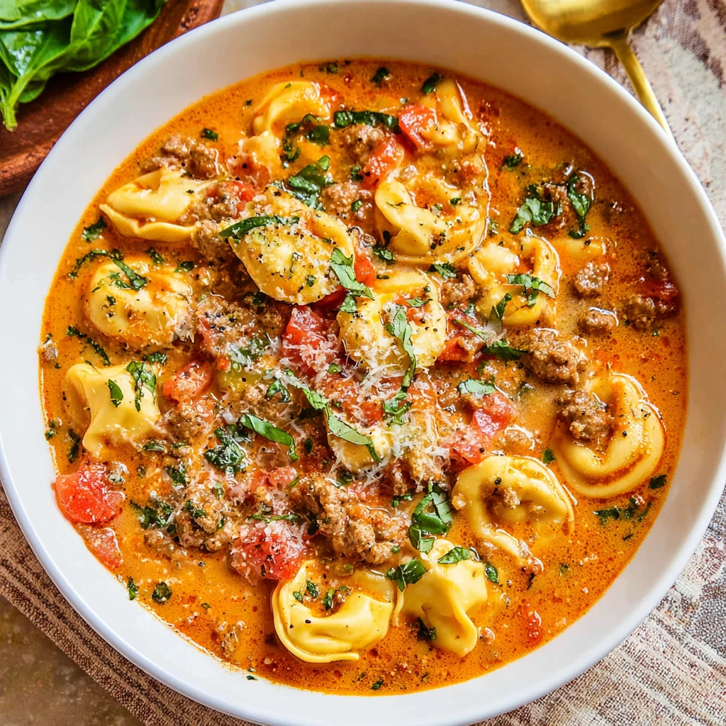Crockpot Sausage Tortellini Soup