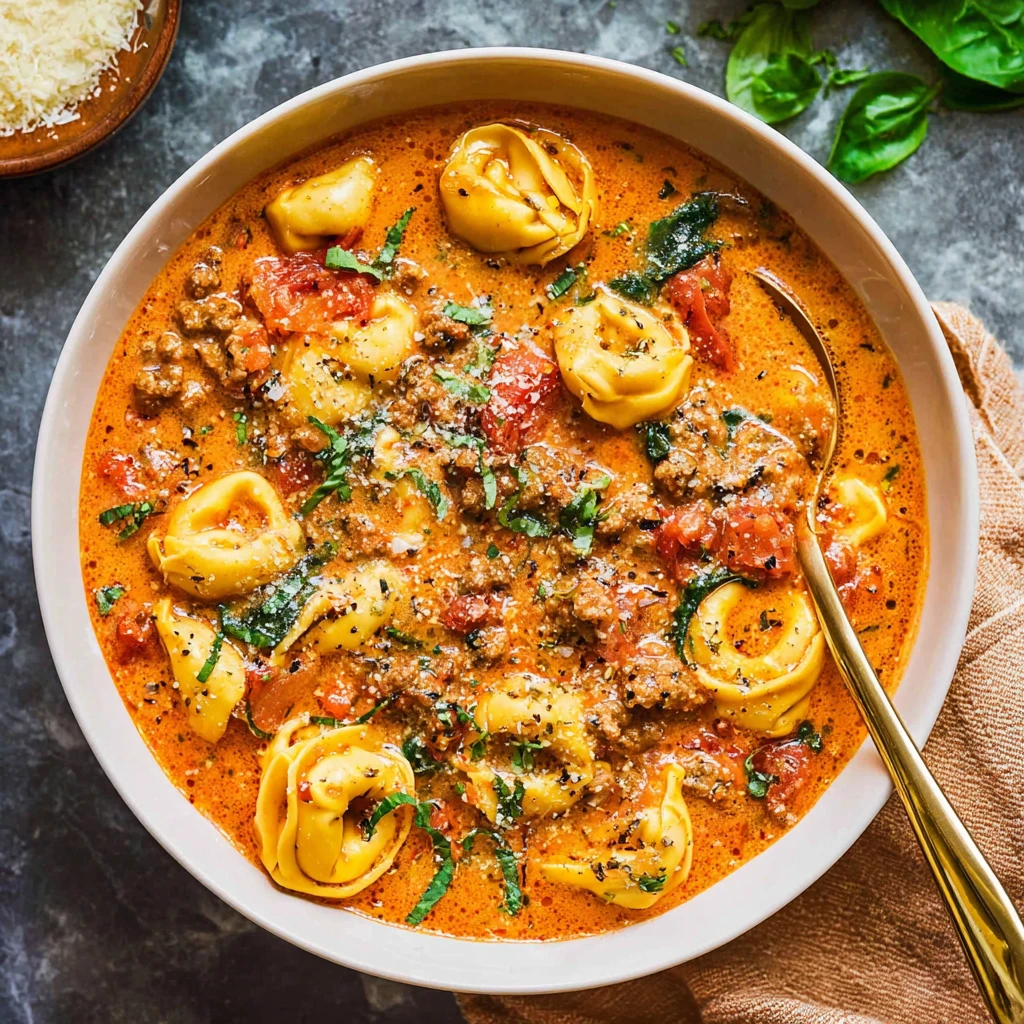 Crockpot Sausage Tortellini Soup
