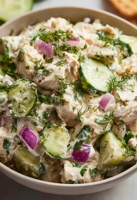 Cucumber Feta Chicken Salad