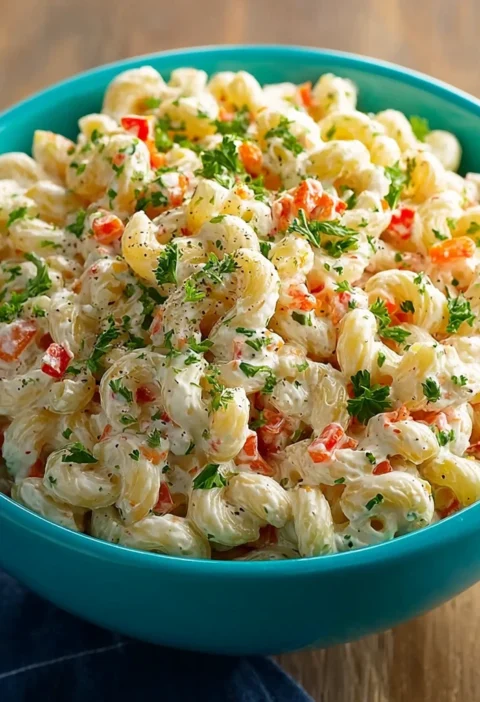Creamy Pasta Salad Sour Cream Classic Picnic Side