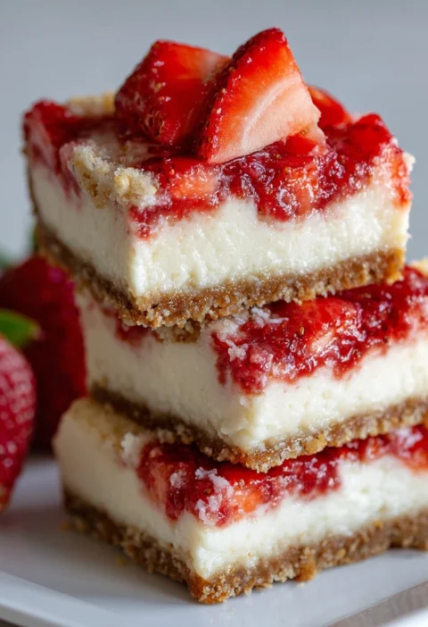 Keto Strawberry Cheesecake Bars