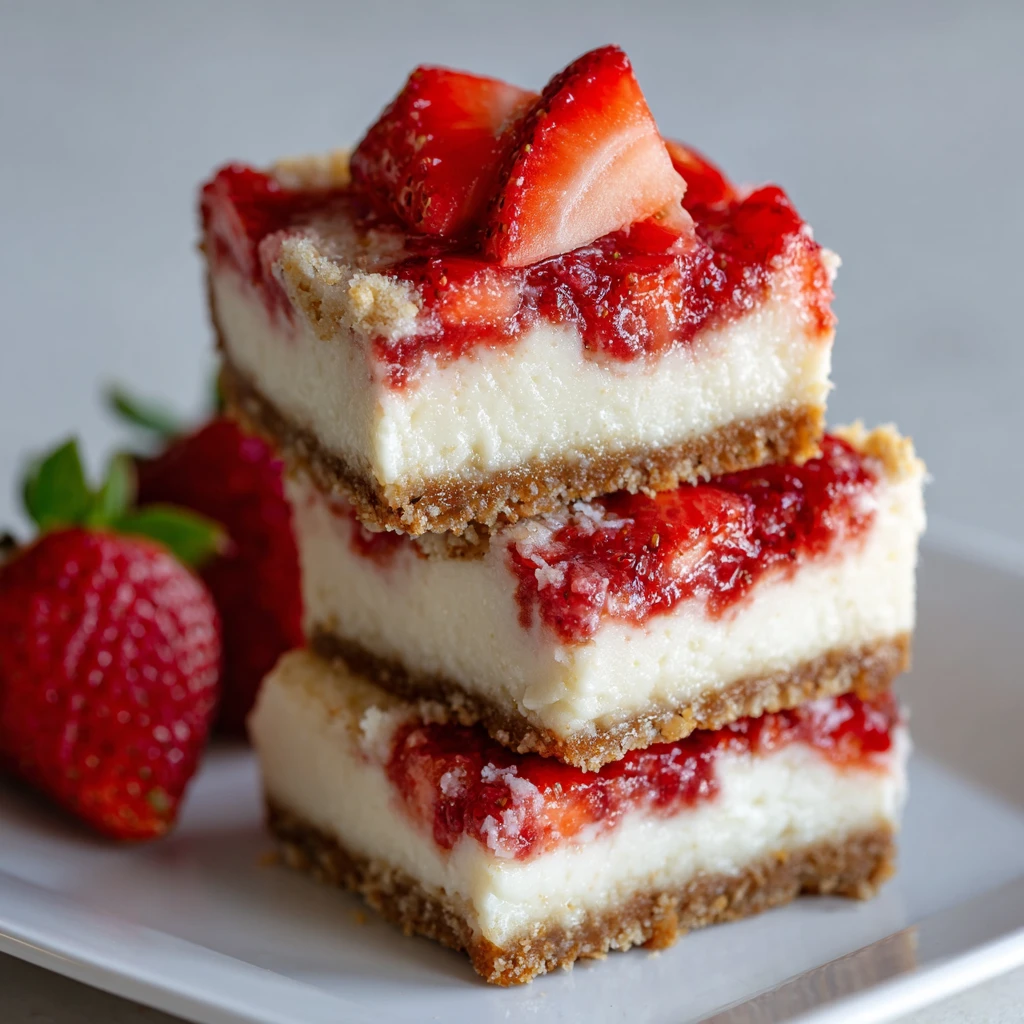 Easy Keto Strawberry Cheesecake Bars