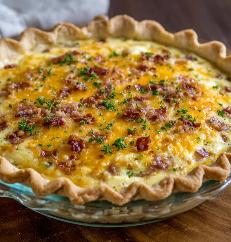Loaded Baked Potato Quiche Bacon Cheddar Hashbrown