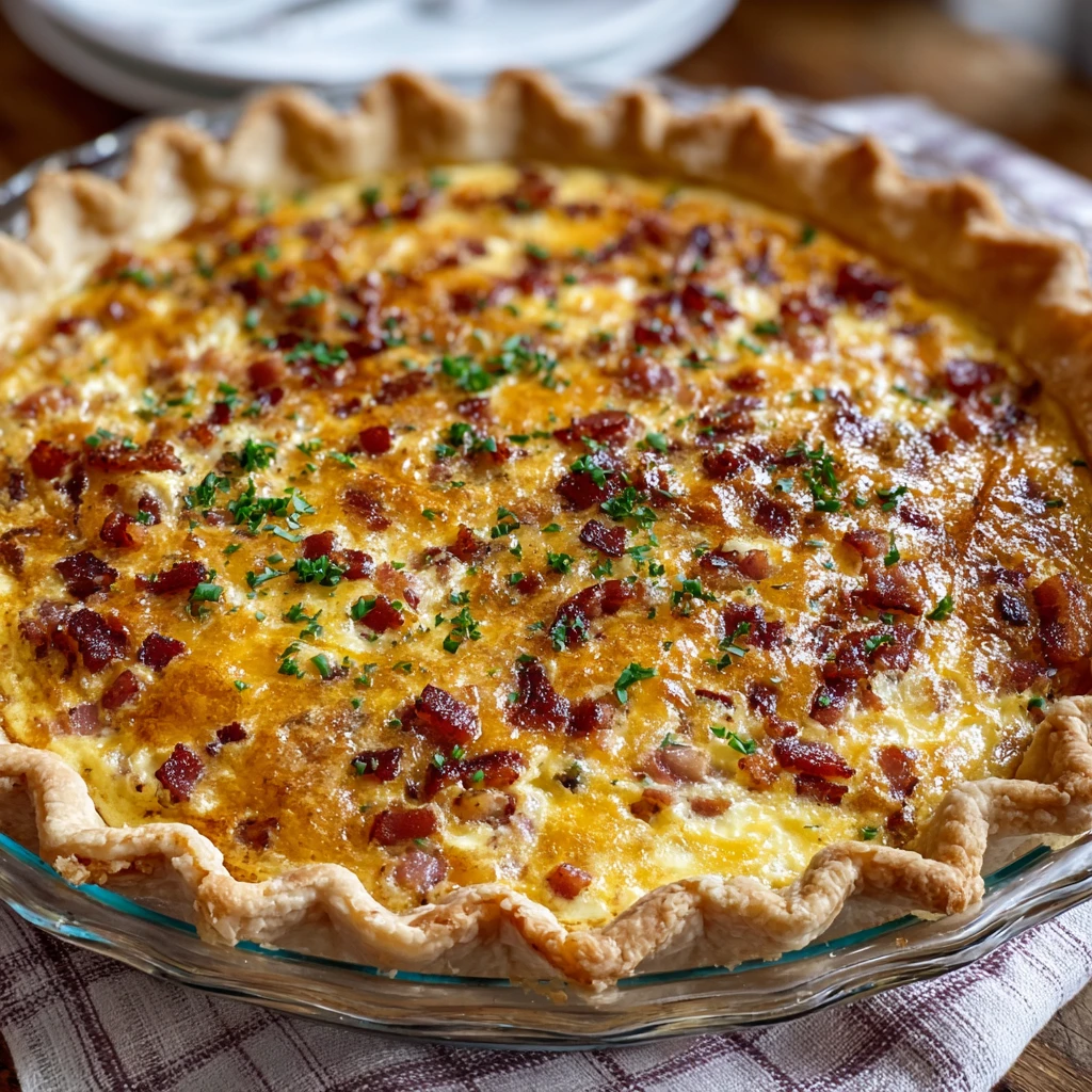 Loaded Baked Potato Quiche Bacon Cheddar Hashbrown
