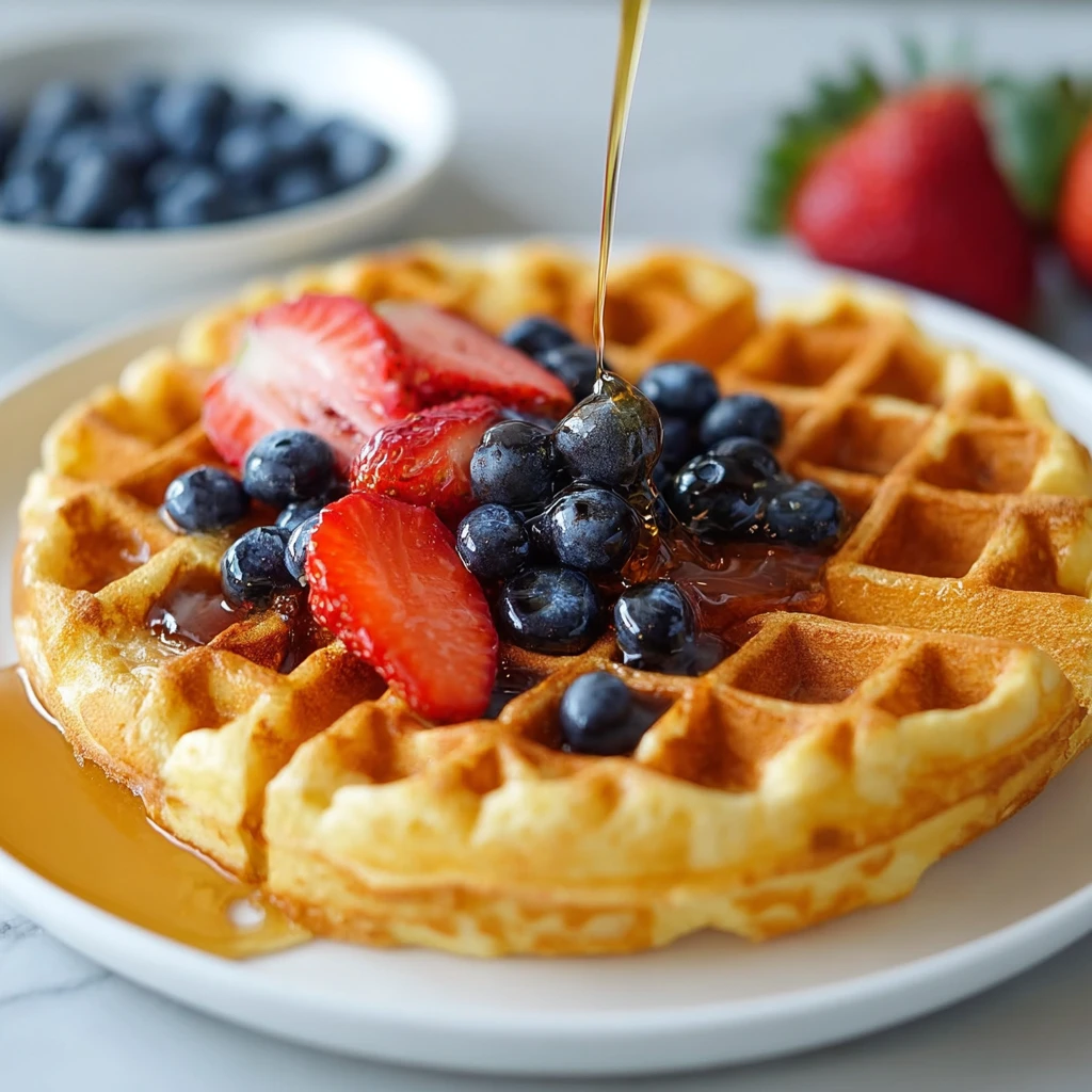 Fluffy & High-Protein Cottage Cheese Waffles Recipe