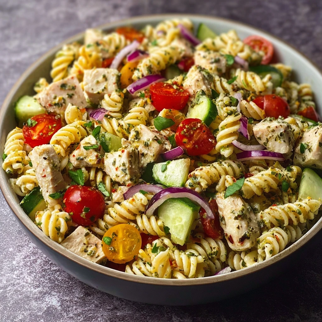 High Protein Pasta Salad Chicken