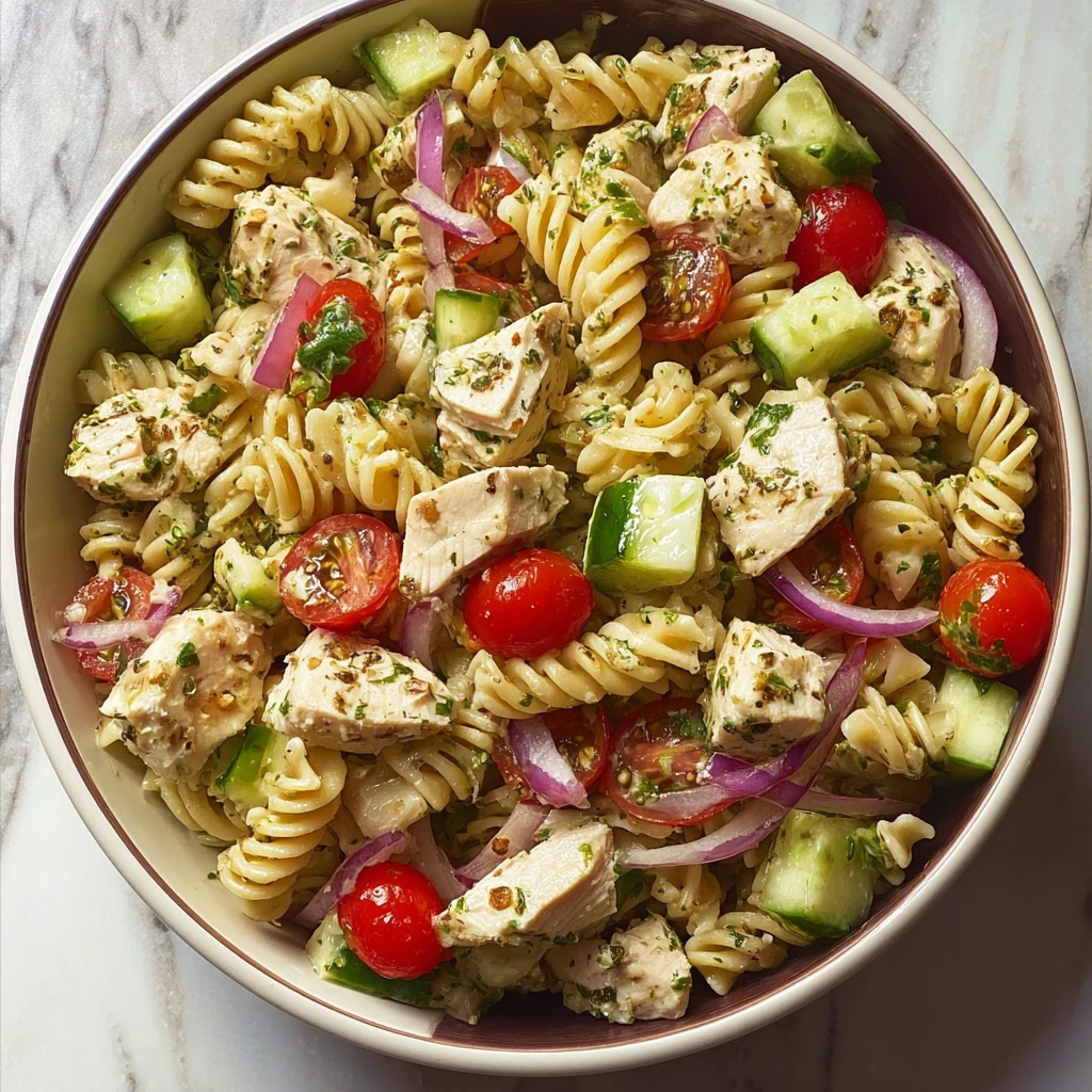 High Protein Pasta Salad Chicken