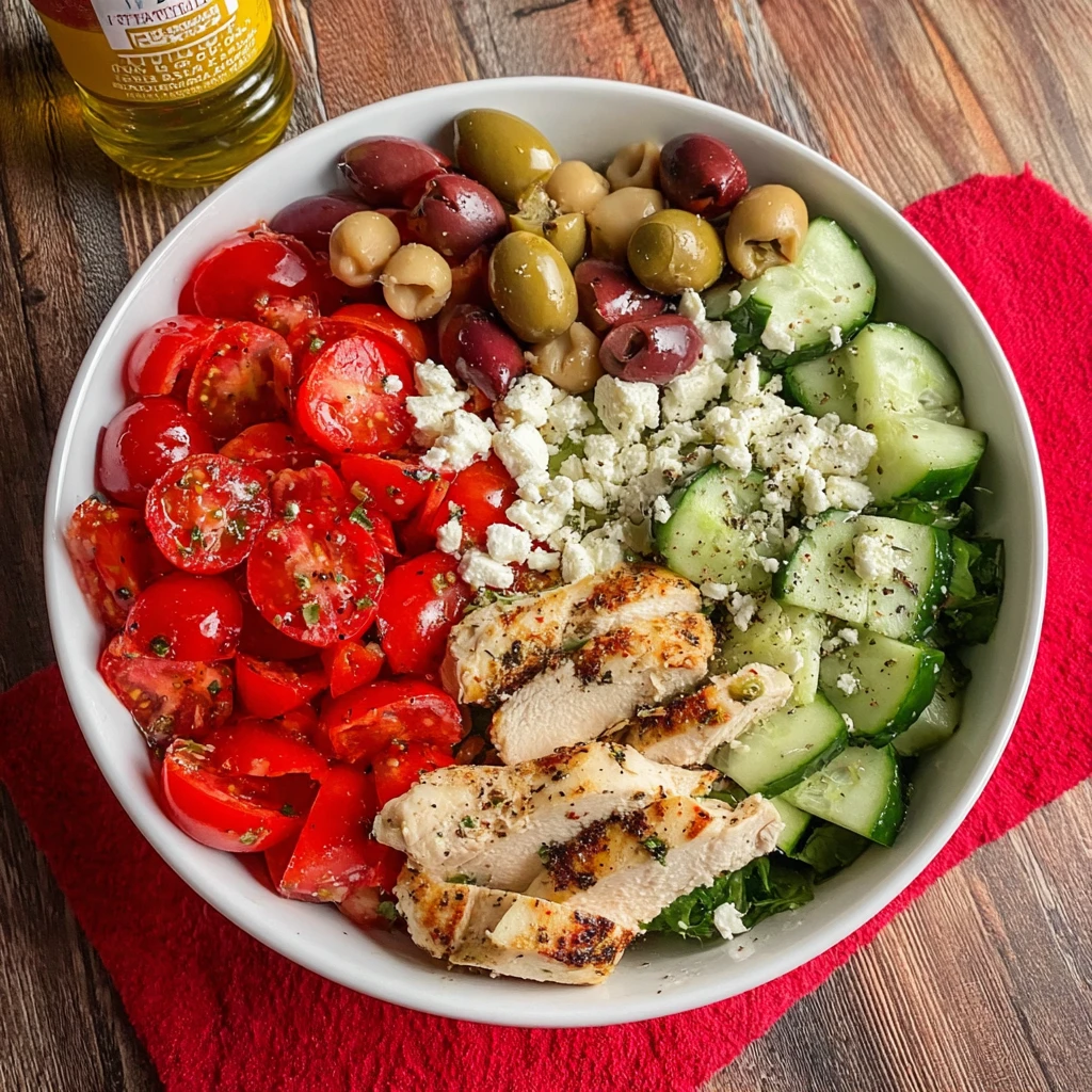 High Protein Chicken Cucumber Tomato Salad