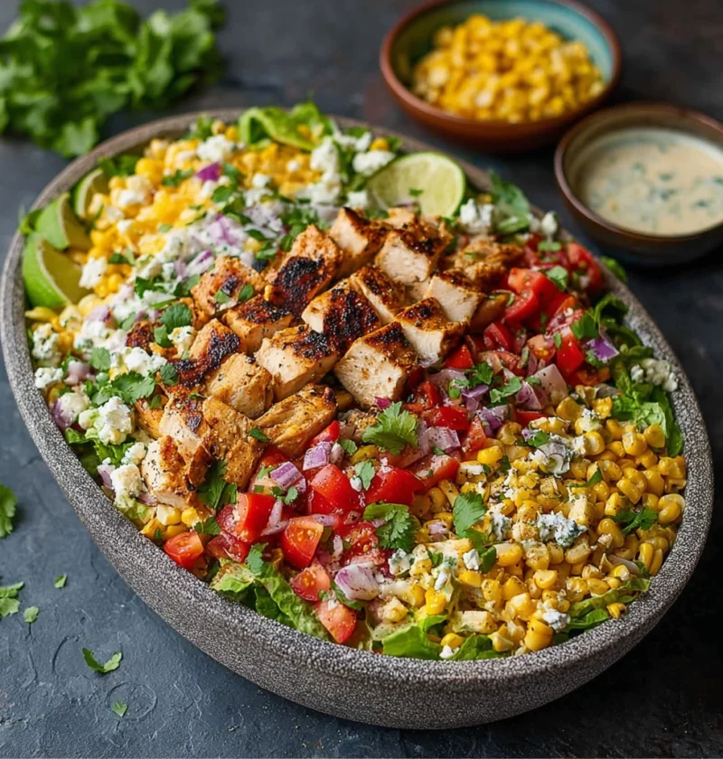 High Protein Mexican Street Corn Chicken Salad