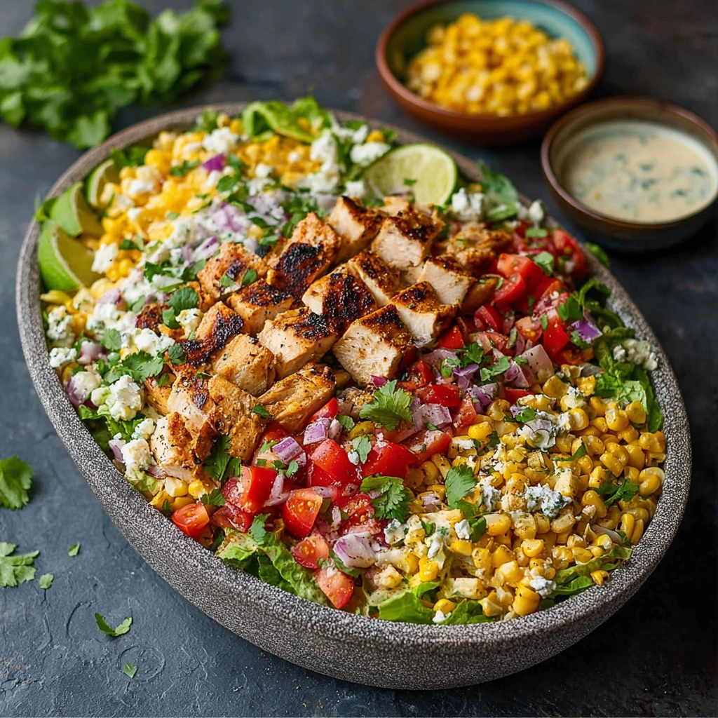 High Protein Mexican Street Corn Chicken Salad