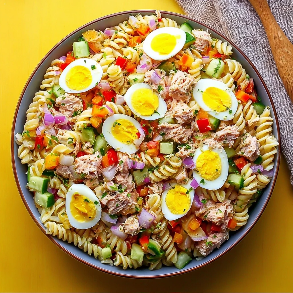 High Protein Tuna Pasta Salad