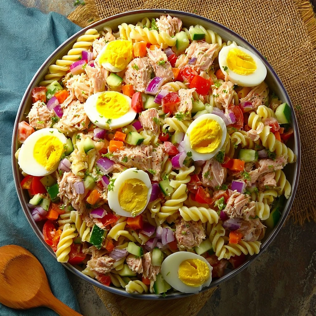 High Protein Tuna Pasta Salad