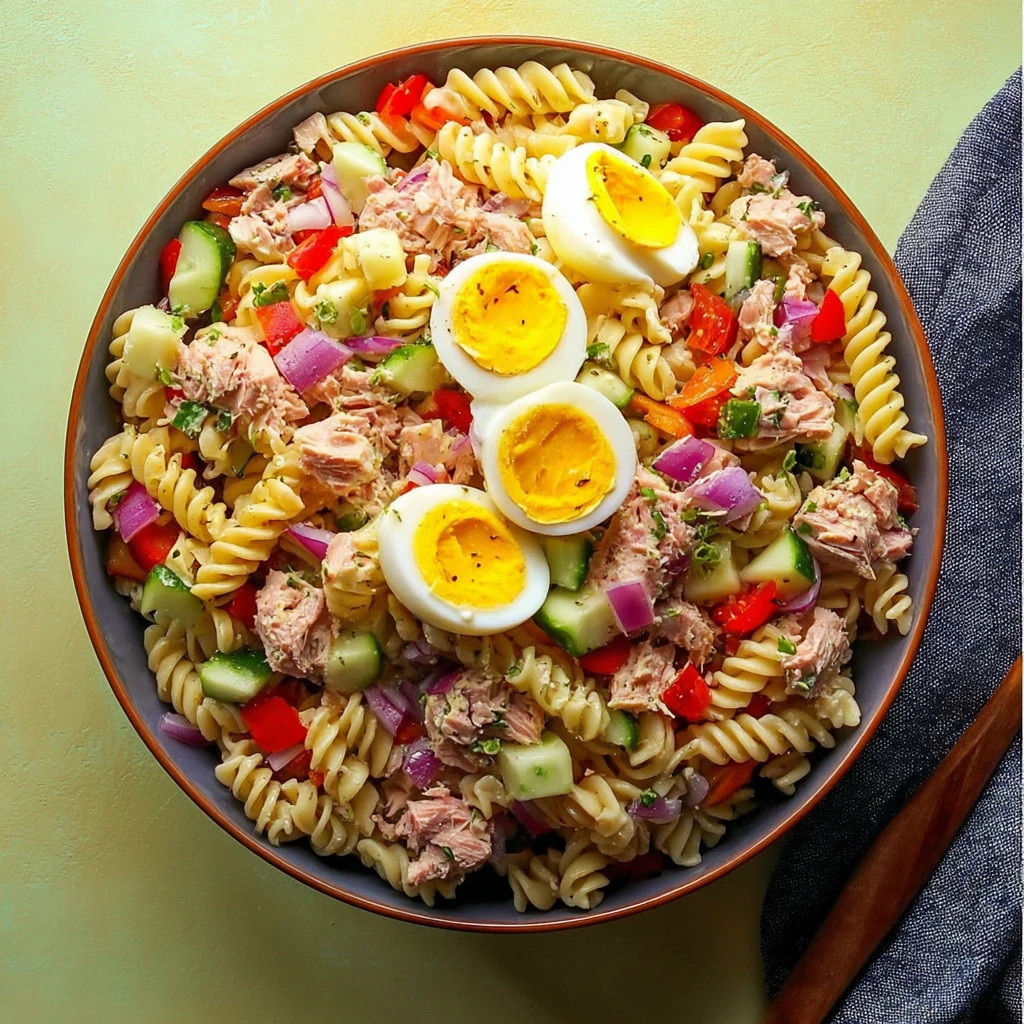 High Protein Tuna Pasta Salad