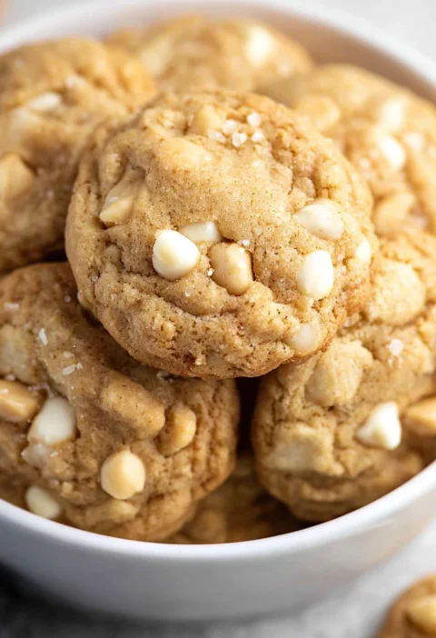 Salted Honey White Chocolate Macadamia Nut Cookies