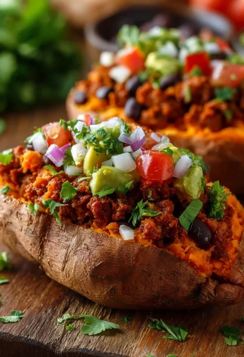 Taco Stuffed Sweet Potatoes
