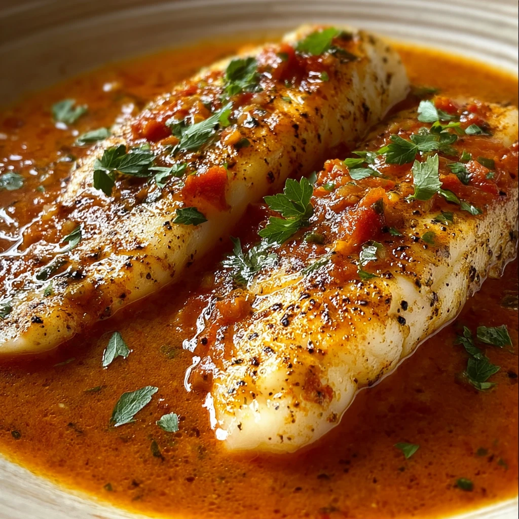 Tilapia in Roasted Pepper Sauce