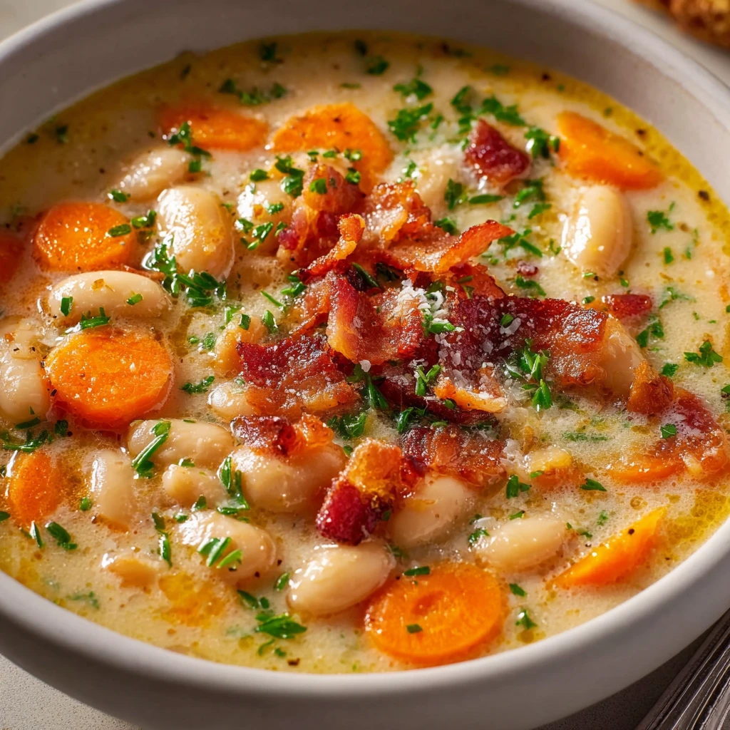 White Bean Soup with Bacon (Creamy One-Pot Recipe)