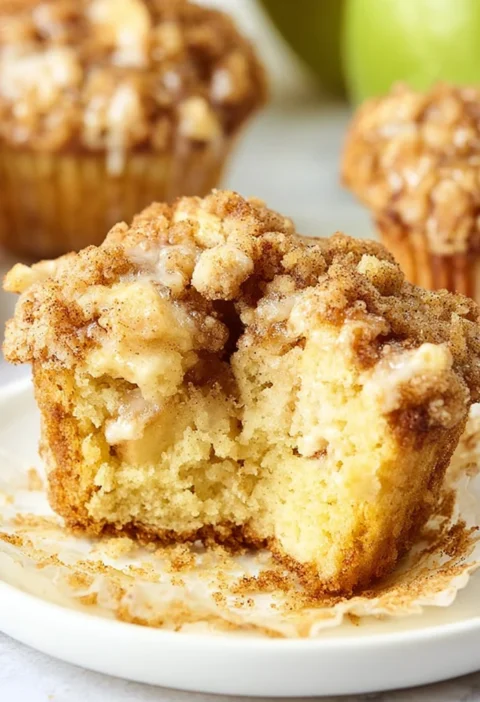 Apple Crisp Cheesecake Muffins