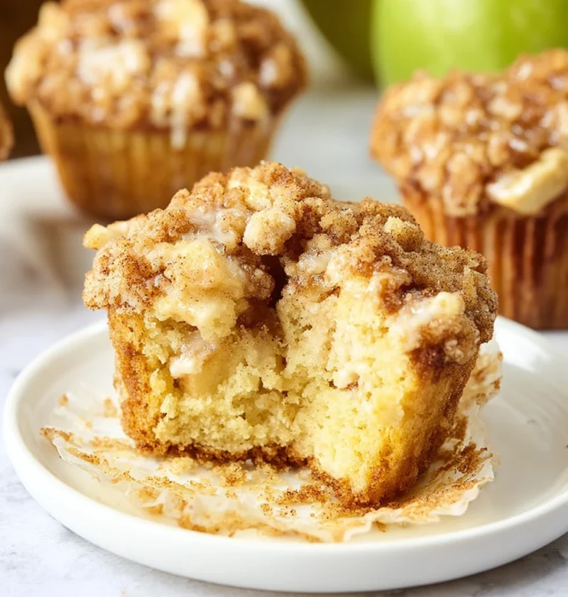 Apple Crisp Cheesecake Muffins