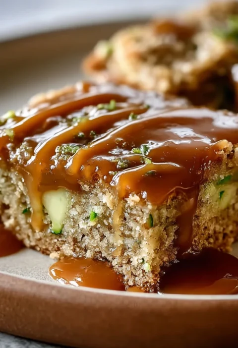 Caramel Frosted Zucchini Bars