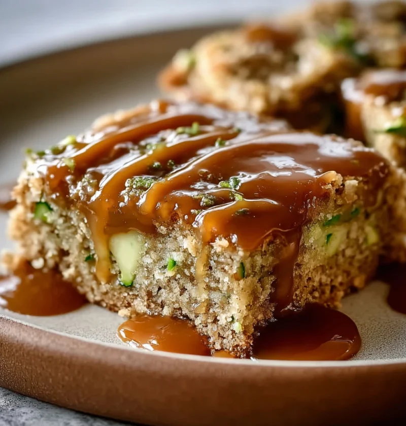 Caramel Frosted Zucchini Bars