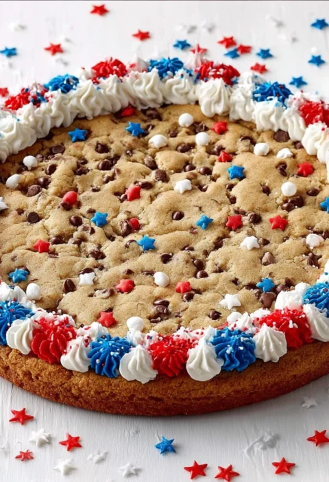 Chocolate Chip 4th July Cookie Cake