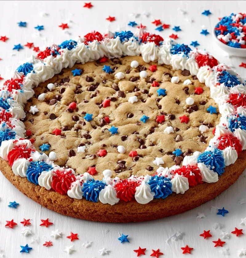 Chocolate Chip 4th July Cookie Cake