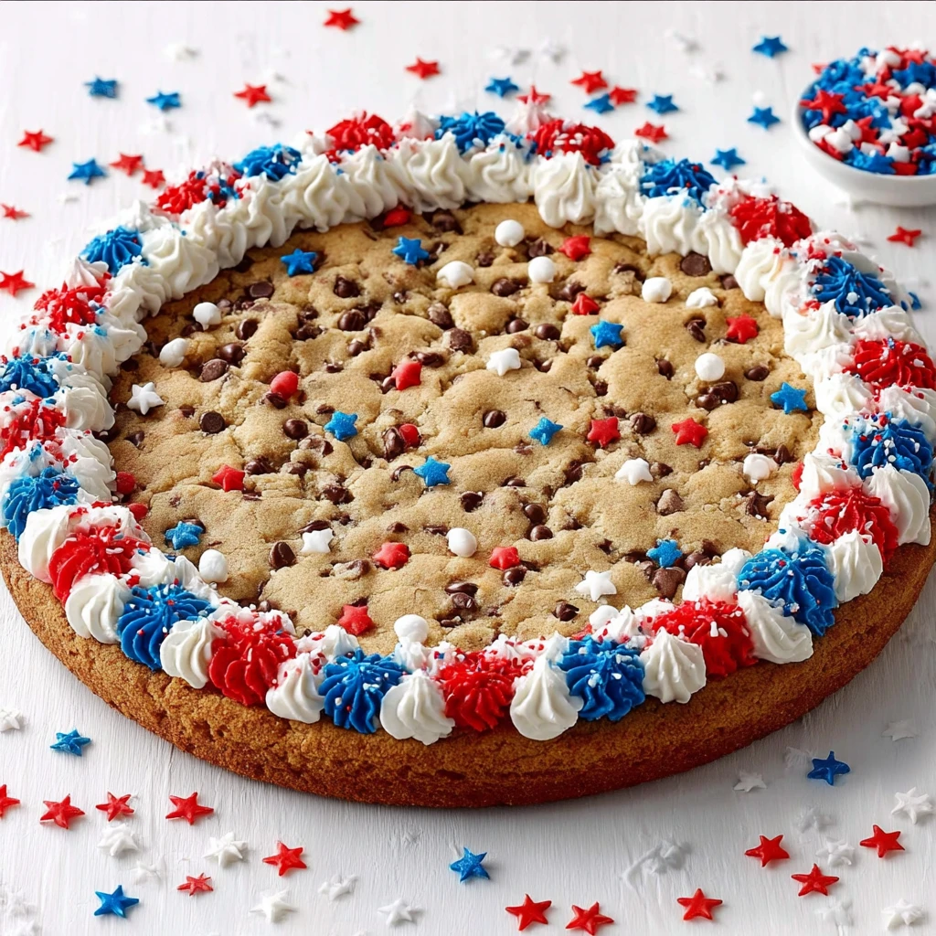 Chocolate Chip 4th of July Cookie Cake