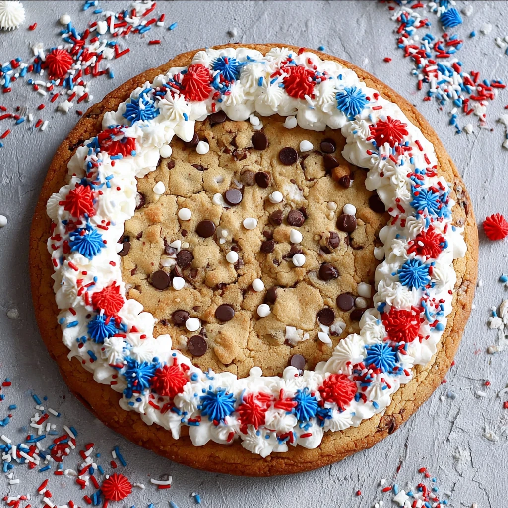 Chocolate Chip 4th July Cookie Cake