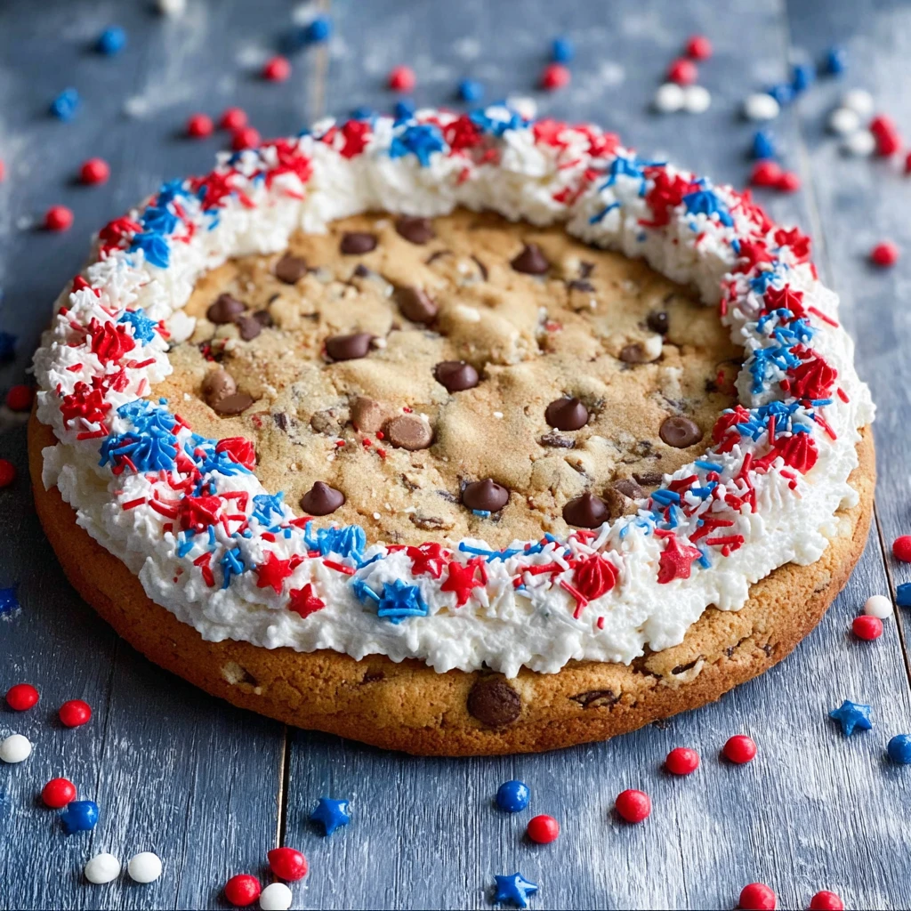 Chocolate Chip 4th July Cookie Cake