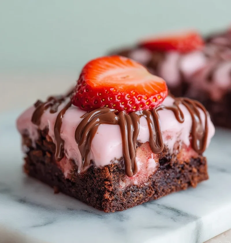 Chocolate Covered Strawberry Brownies