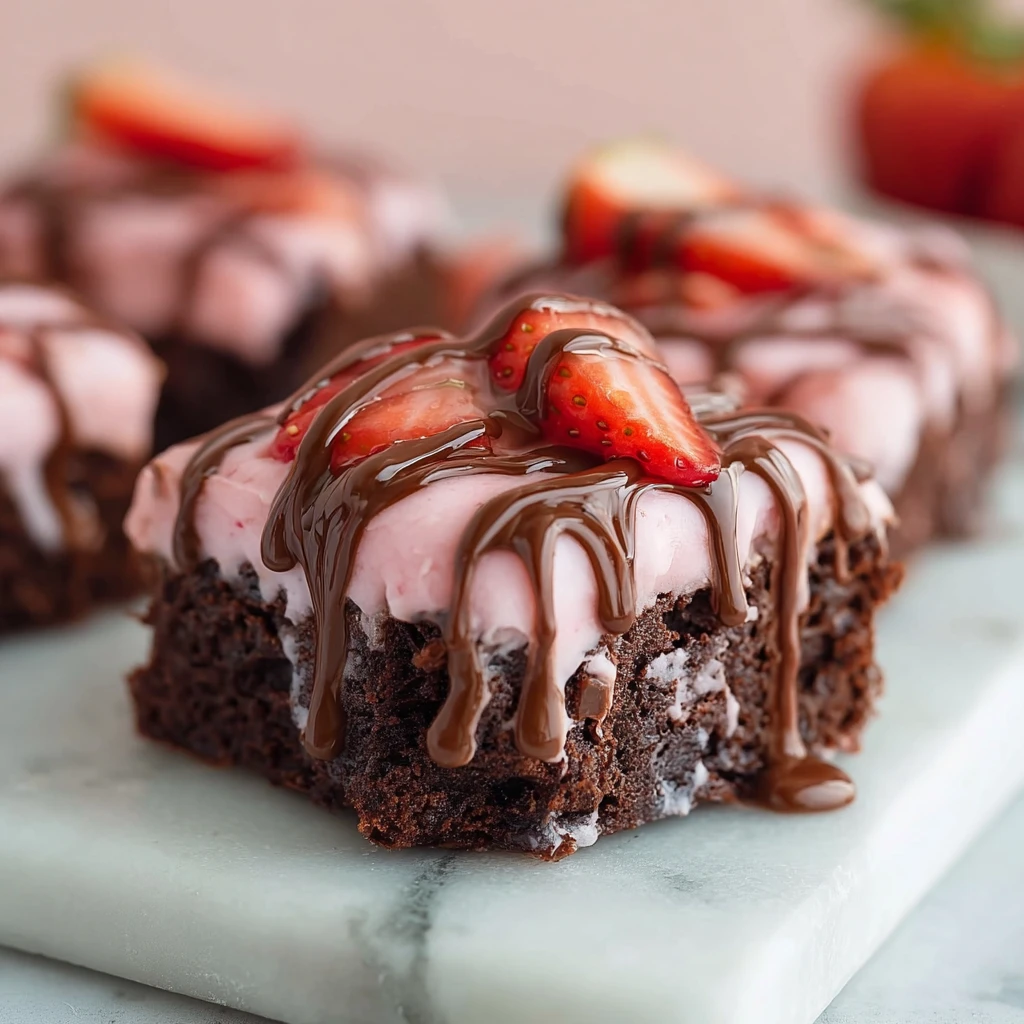 Chocolate Covered Strawberry Brownies