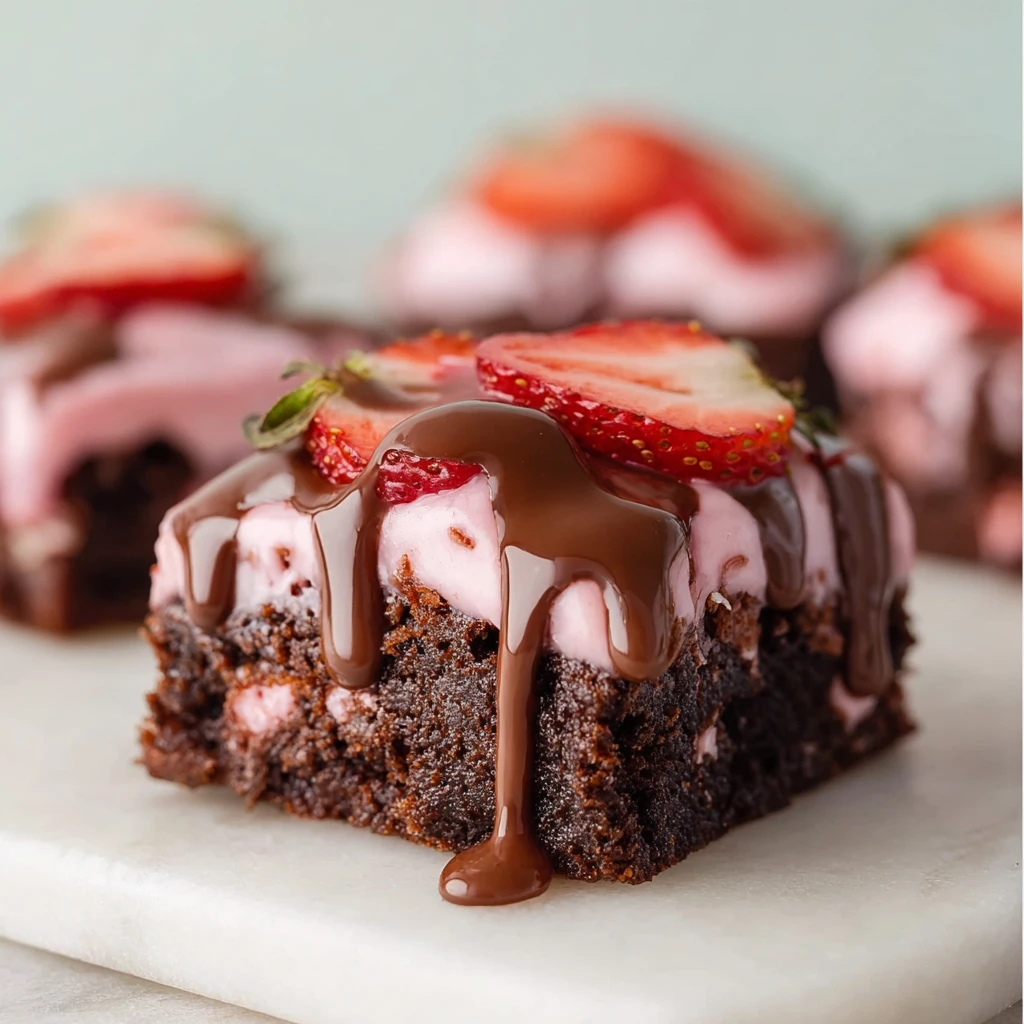 Chocolate Covered Strawberry Brownies