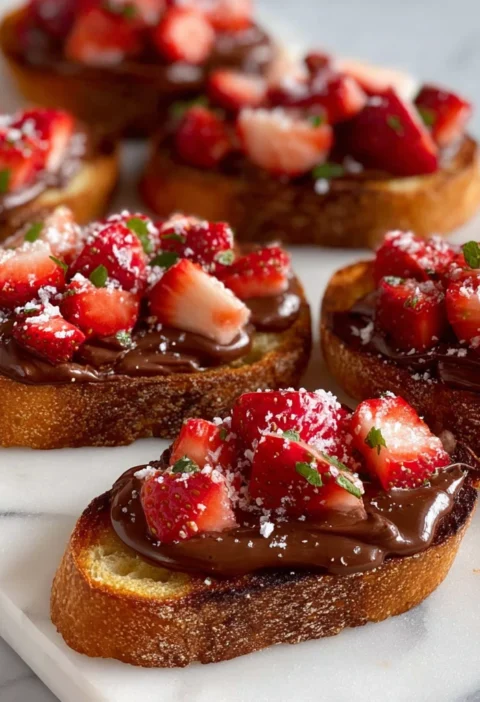 Chocolate Strawberry Bruschetta