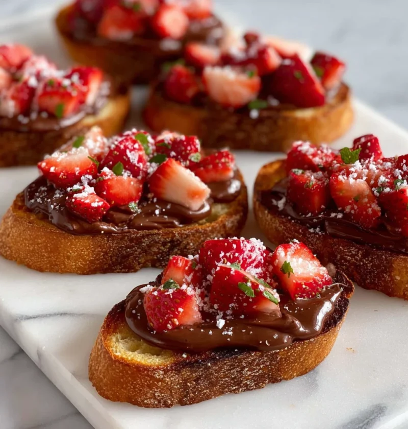 Chocolate Strawberry Bruschetta