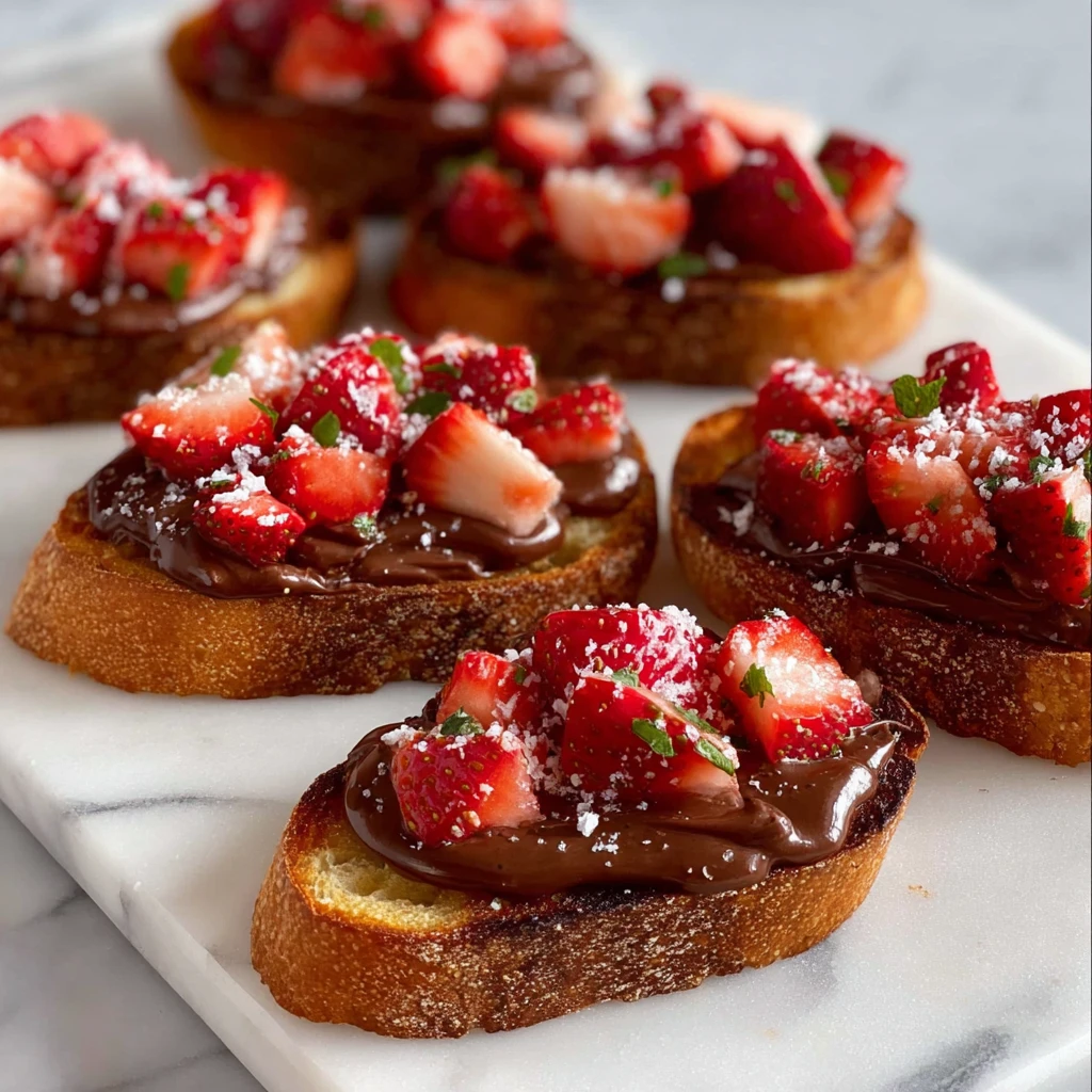 Chocolate Strawberry Bruschetta