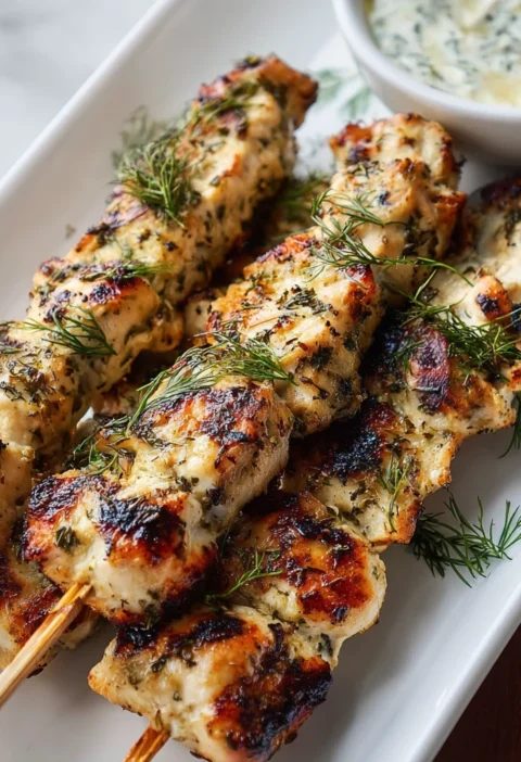 Greek Chicken Souvlaki Skewers Recipe