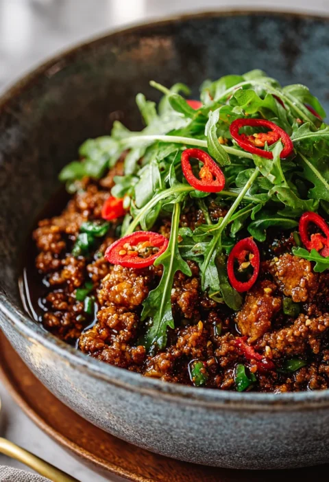 Ground Beef Hot Honey Bowl