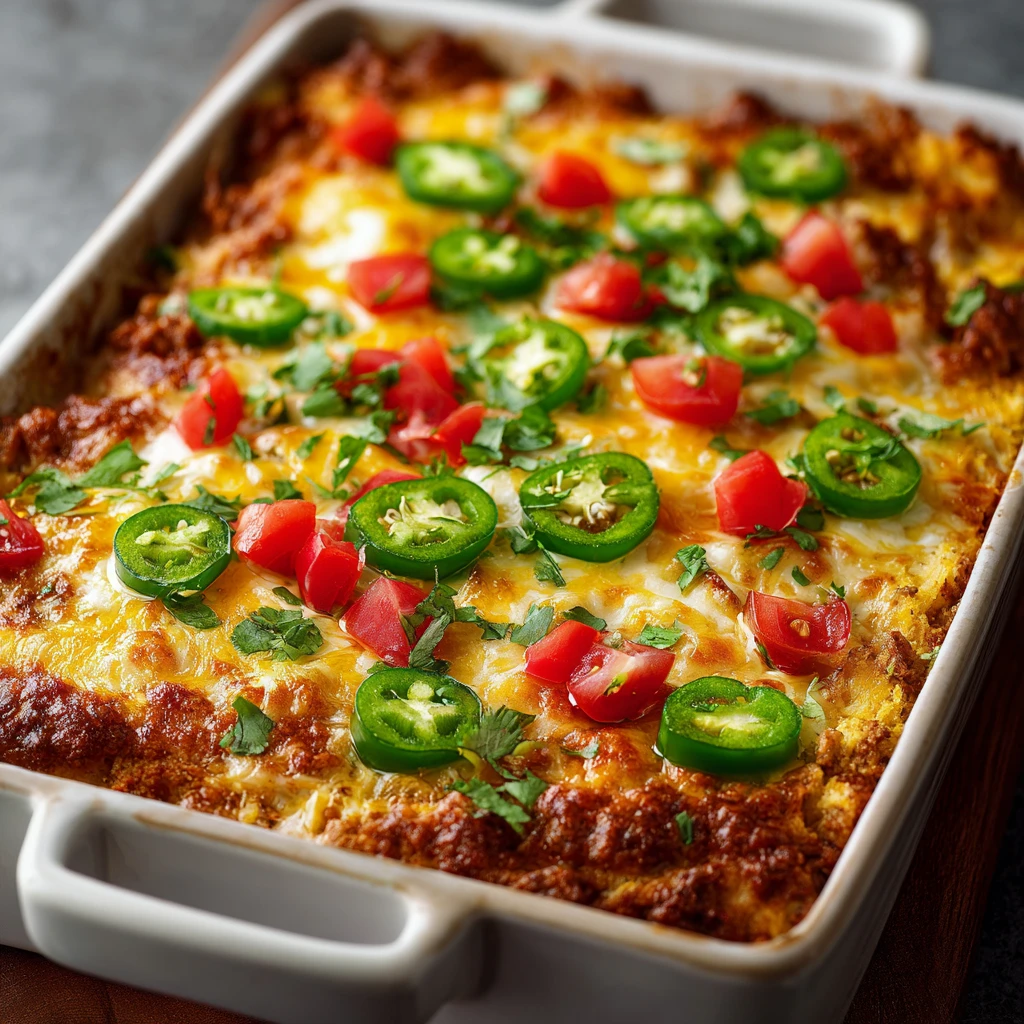Ground Chicken Taco Casserole Recipe