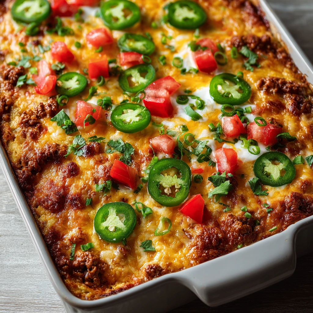 Ground Chicken Taco Casserole Recipe