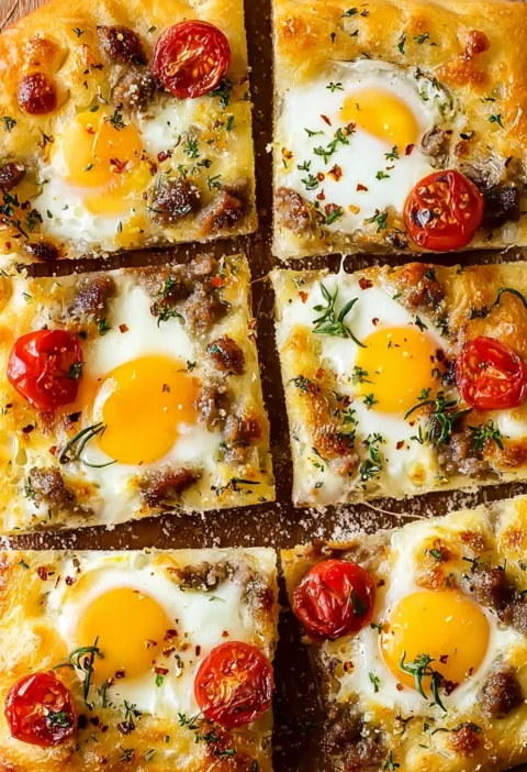 Irresistible Breakfast Focaccia Sausage Cheesy Goodness