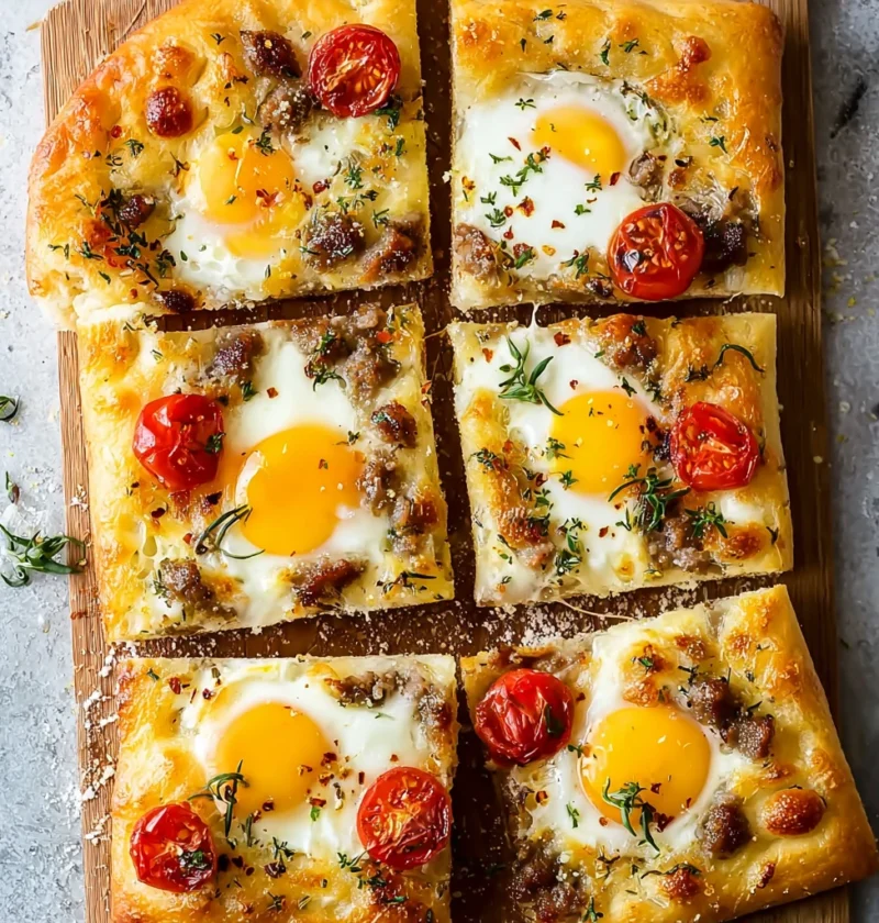 Irresistible Breakfast Focaccia Sausage Cheesy Goodness