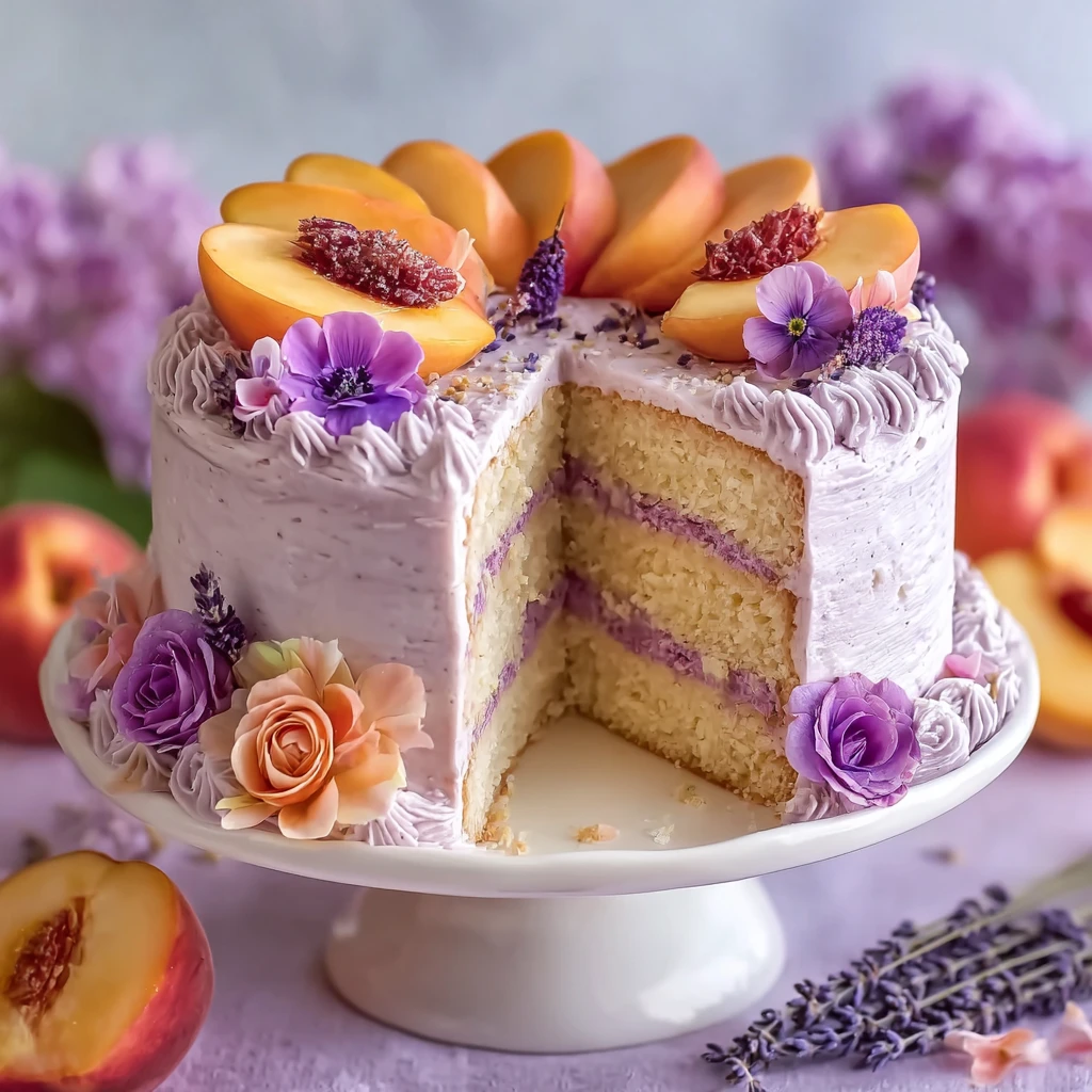 Lavender and Peach Dream Cake: A Slice of Floral Bliss
