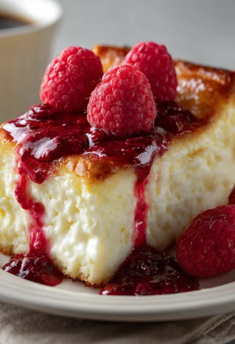 Lemon Raspberry Cottage Cheese Bake