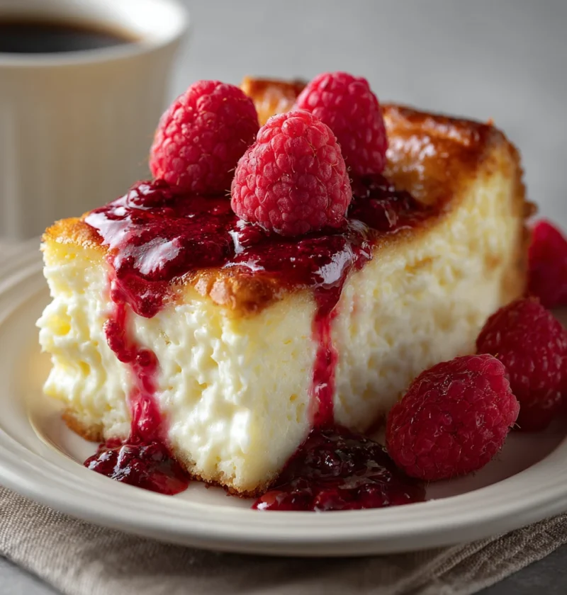 Lemon Raspberry Cottage Cheese Bake