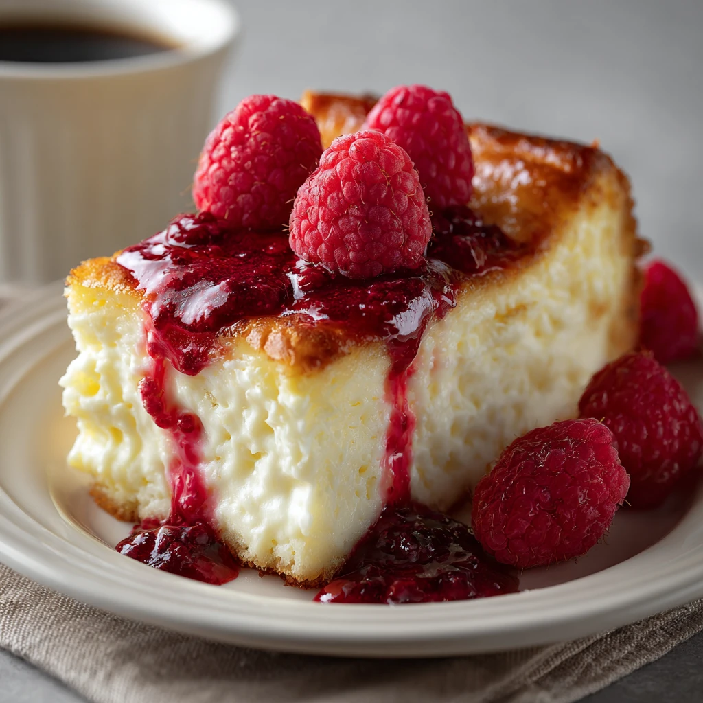 Lemon Raspberry Cottage Cheese Bake