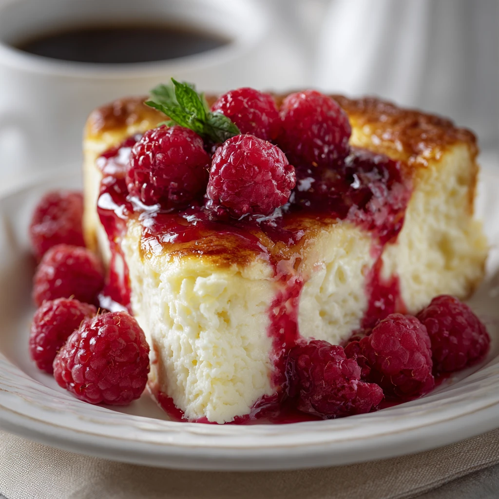 Lemon Raspberry Cottage Cheese Bake